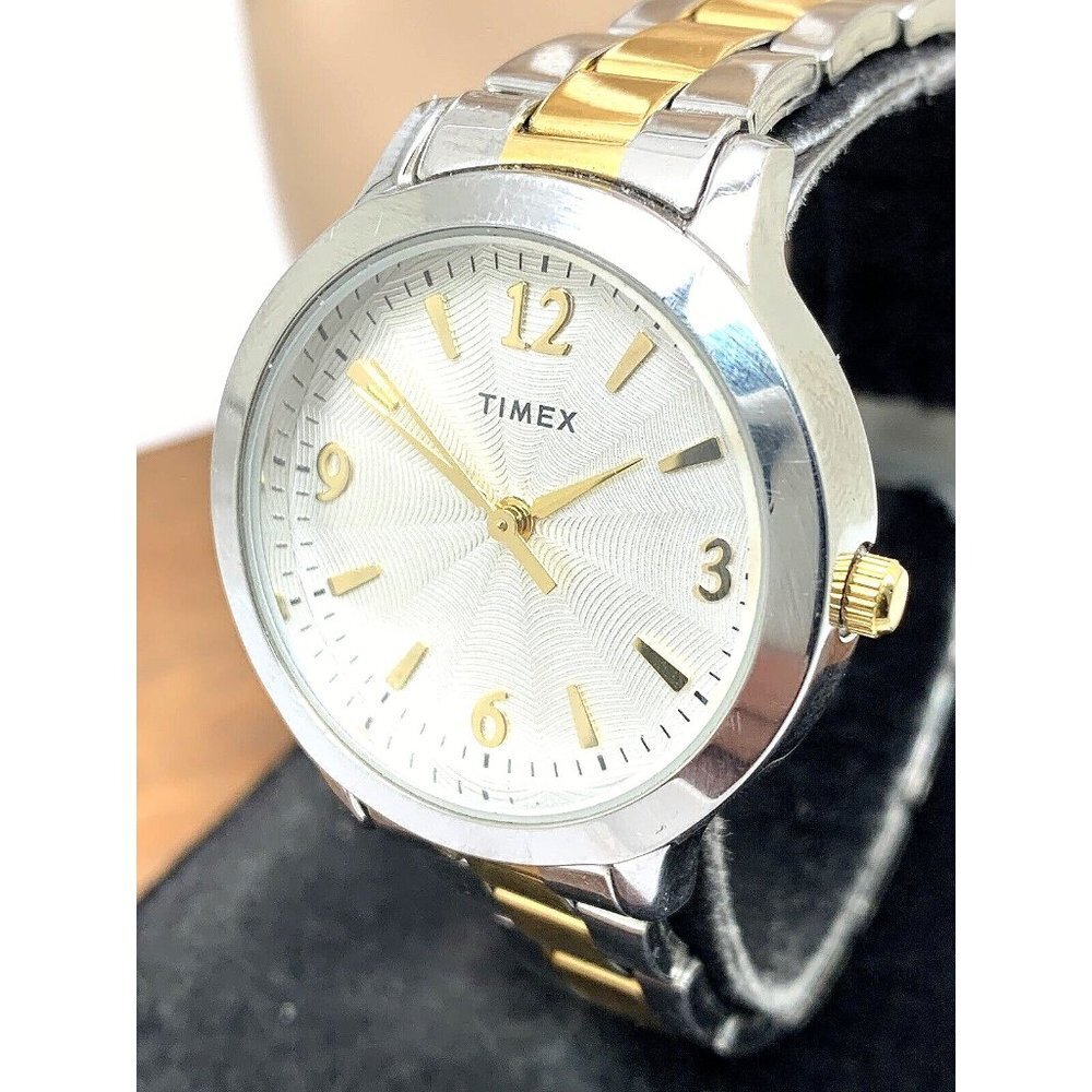 Timex Women's Watch TW2V35900 Quartz Silver Dial Two Tone Stainless Stee…